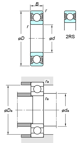 Cuscinetti radiali a sfere 63/32 2RS C3