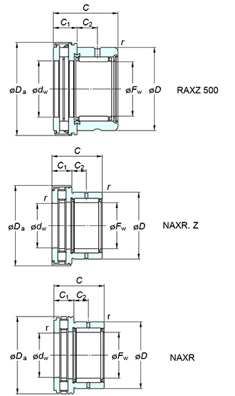 Cuscinetti a rullini NAXR45Z.TN