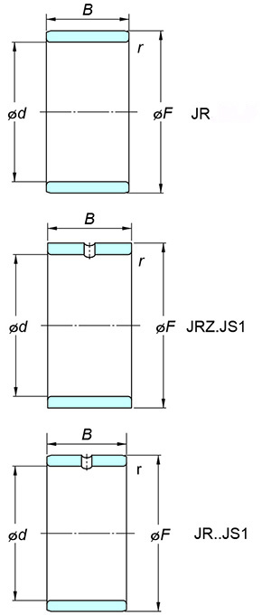 Cuscinetti a rullini JR45x55x22